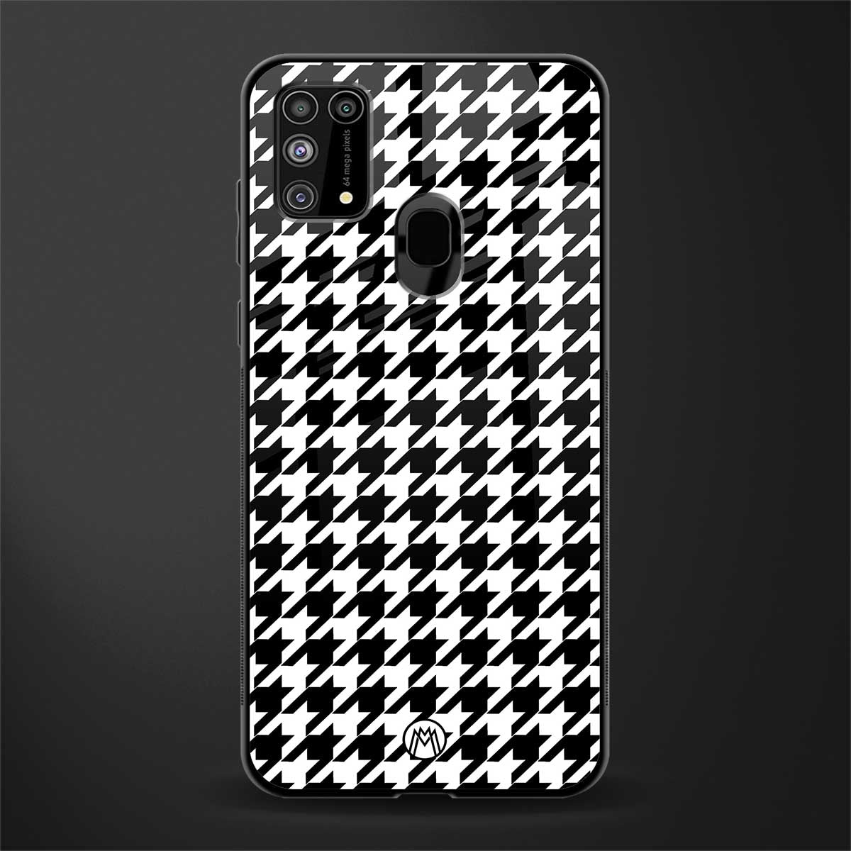 houndstooth classic glass case for samsung galaxy f41 image