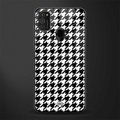 houndstooth classic glass case for samsung galaxy m30s image