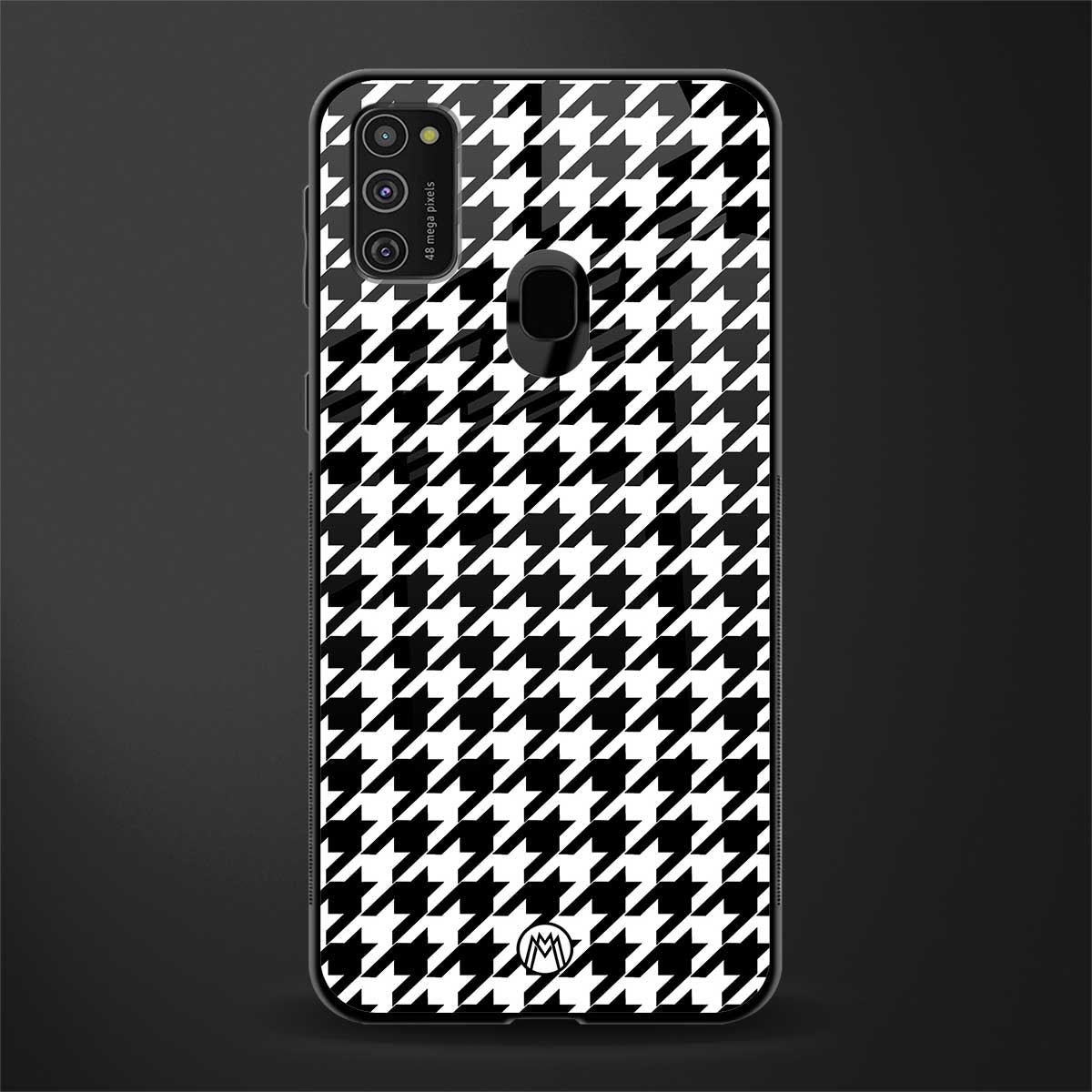 houndstooth classic glass case for samsung galaxy m21 image