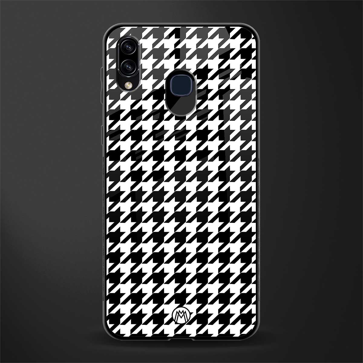 houndstooth classic glass case for samsung galaxy a20 image