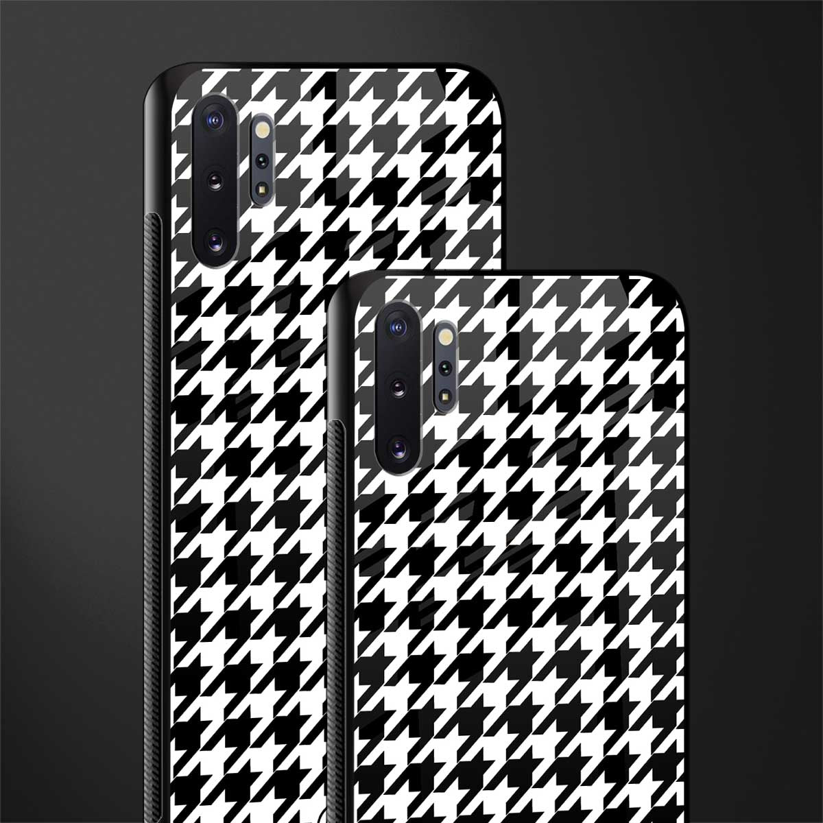 houndstooth classic glass case for samsung galaxy note 10 plus image-2