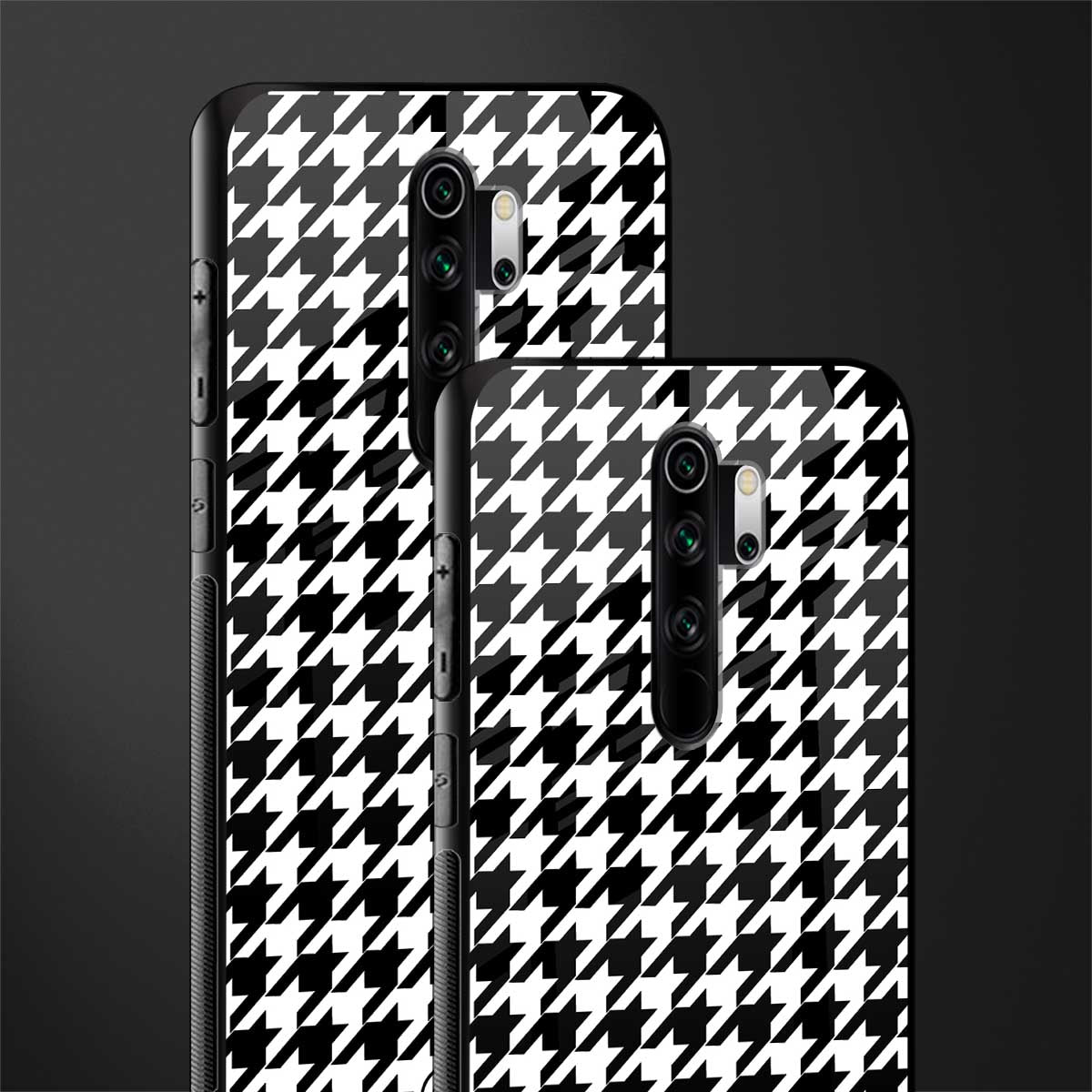 houndstooth classic glass case for redmi note 8 pro image-2