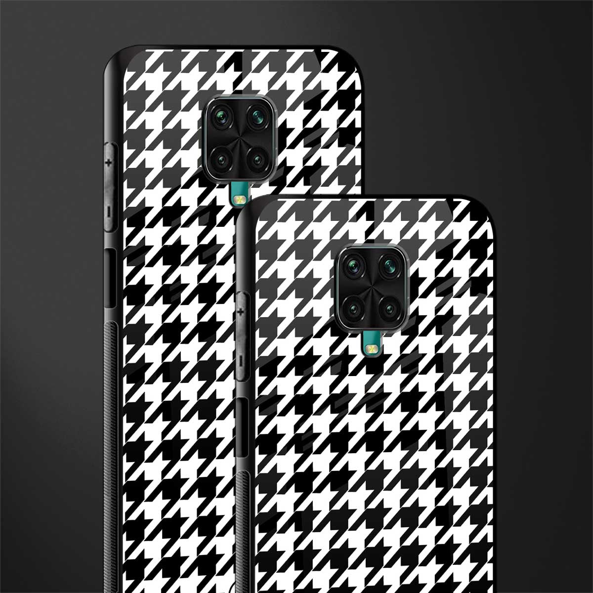 houndstooth classic glass case for redmi note 9 pro image-2