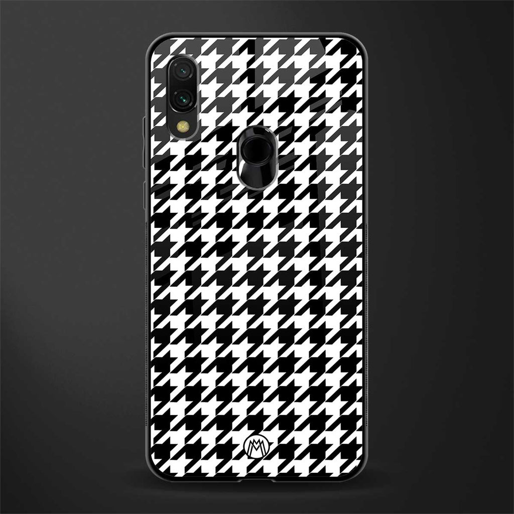 houndstooth classic glass case for redmi 7redmi y3 image
