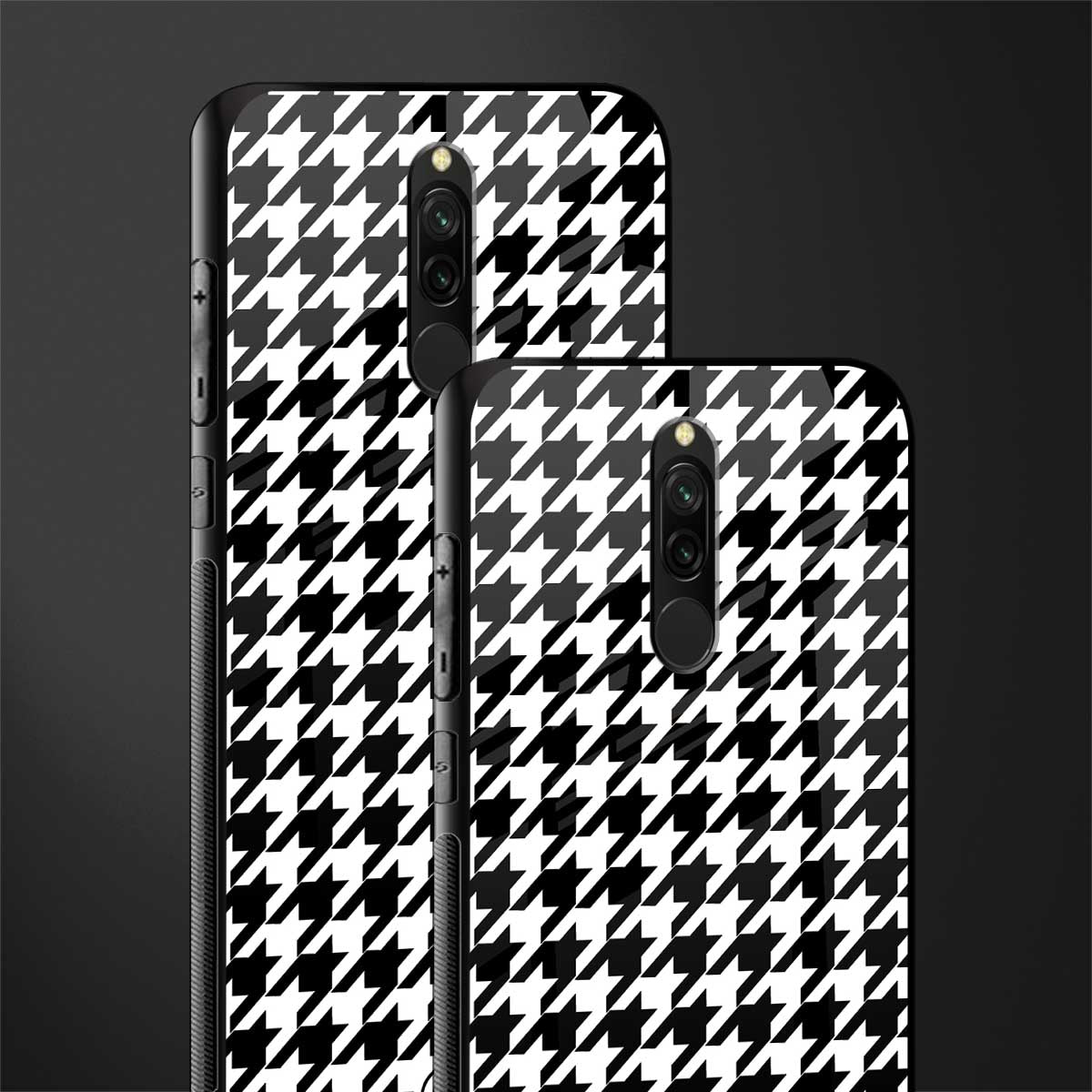 houndstooth classic glass case for redmi 8 image-2