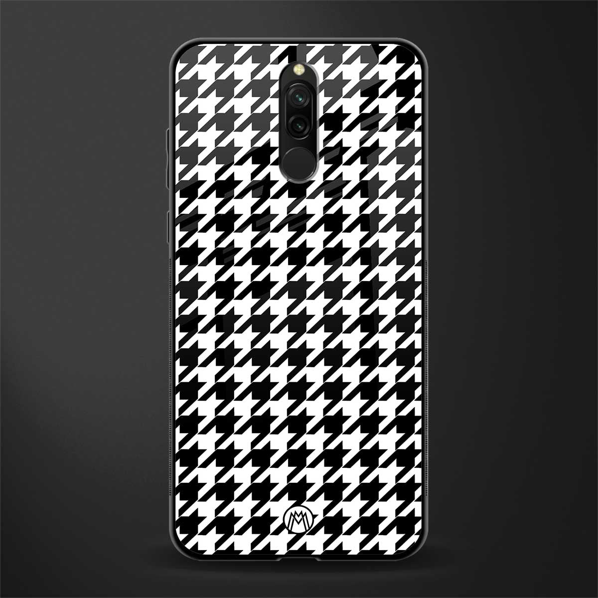 houndstooth classic glass case for redmi 8 image