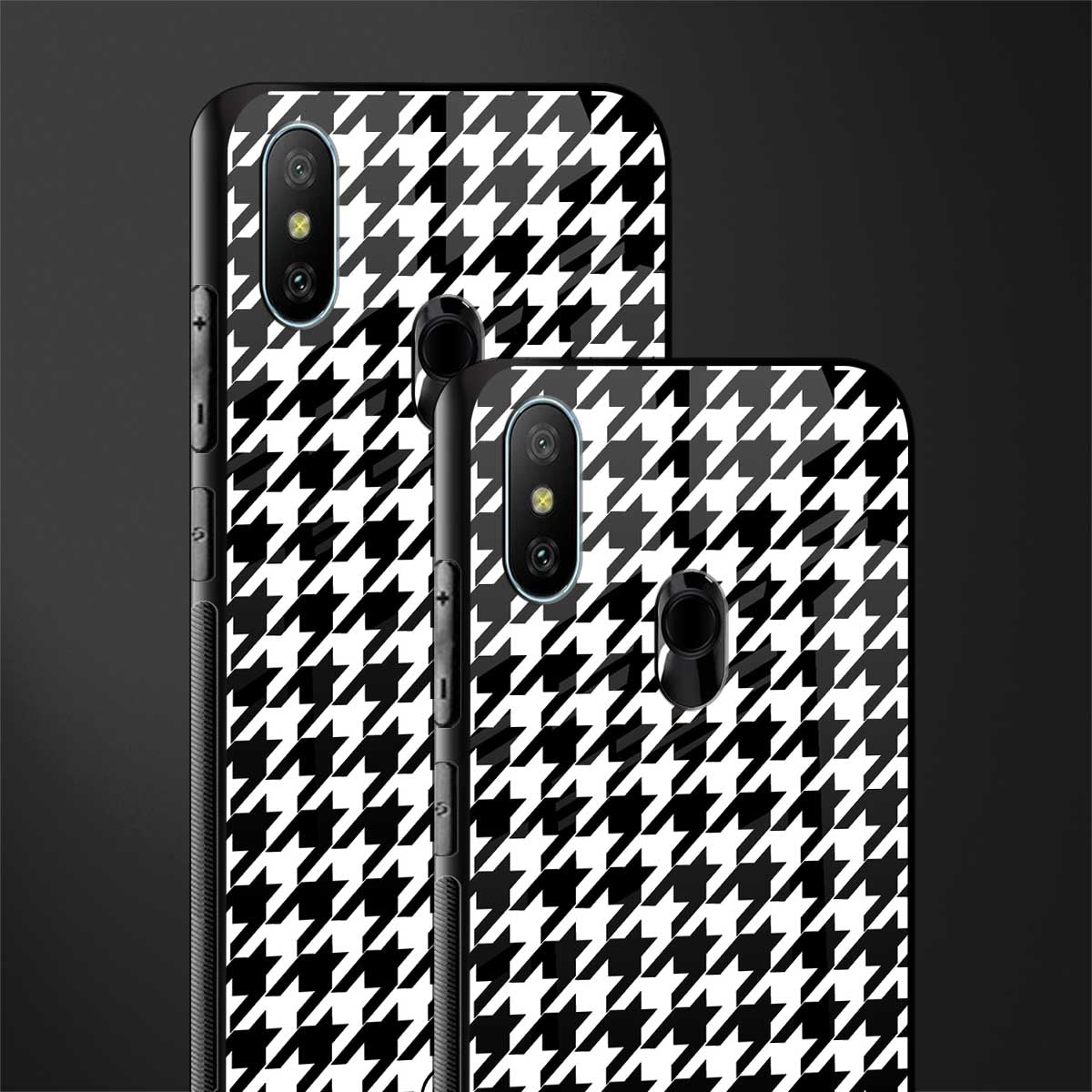 houndstooth classic glass case for redmi 6 pro image-2