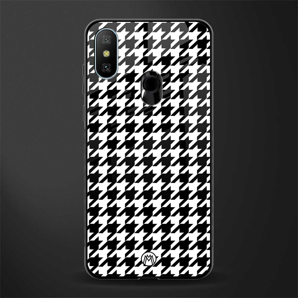 houndstooth classic glass case for redmi 6 pro image