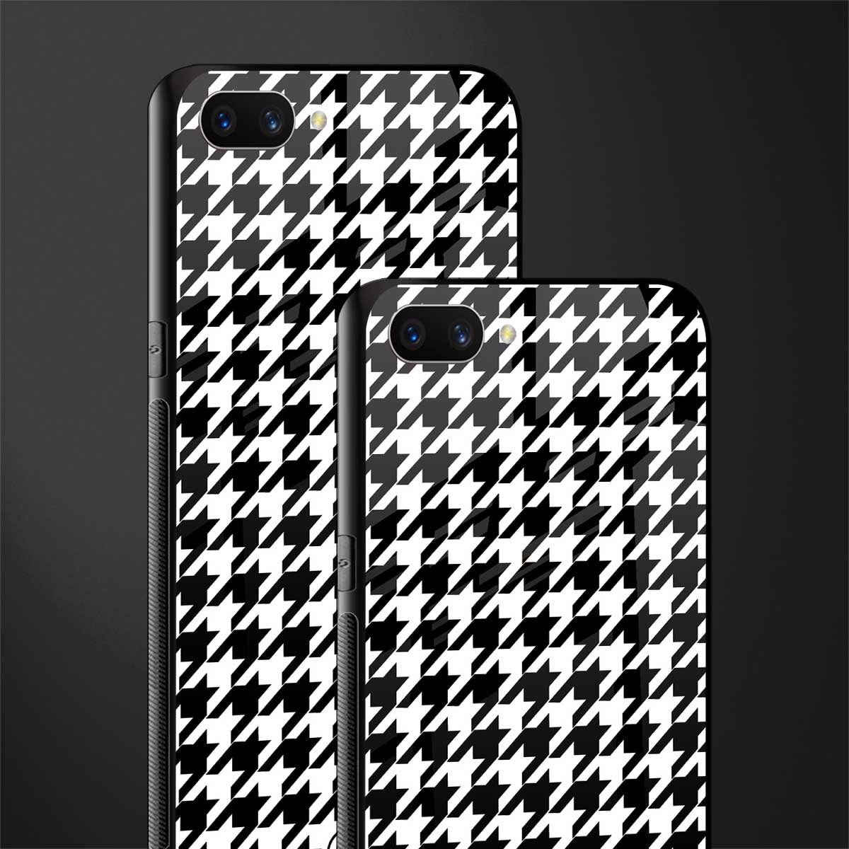 houndstooth classic glass case for oppo a3s image-2