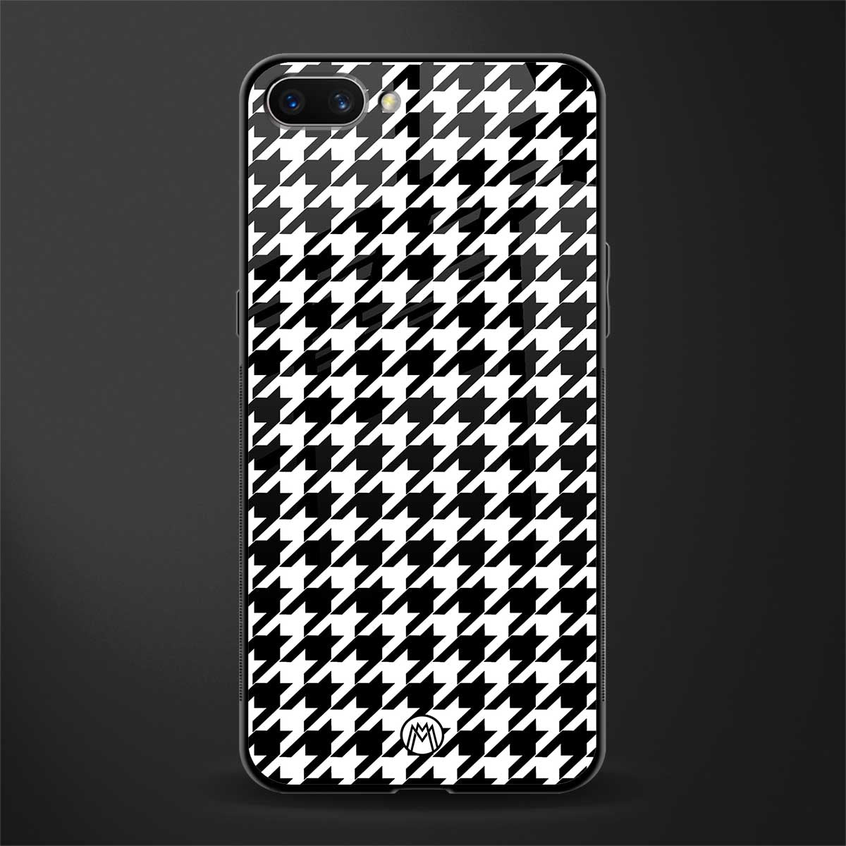 houndstooth classic glass case for oppo a3s image