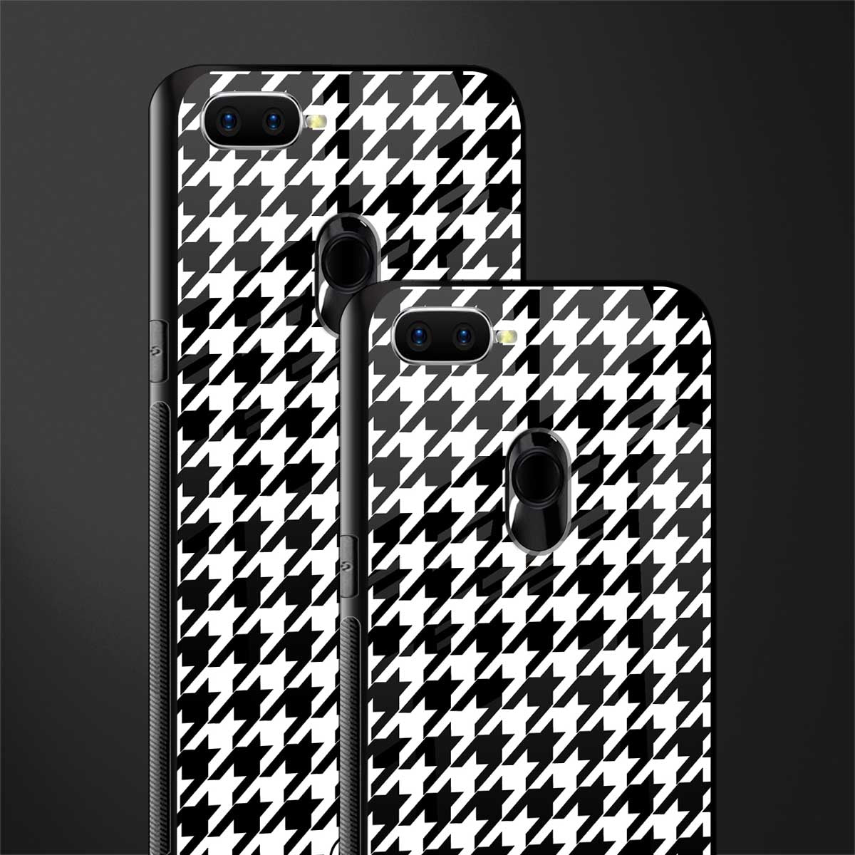 houndstooth classic glass case for oppo a12 image-2