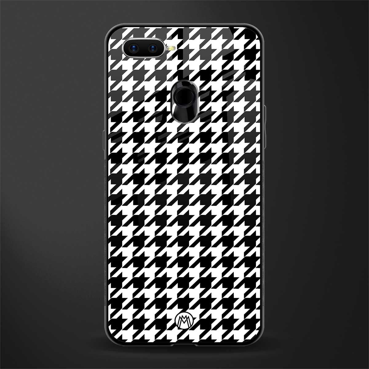 houndstooth classic glass case for oppo a12 image