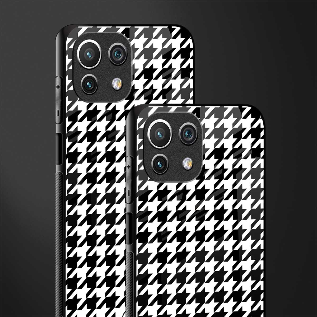 houndstooth classic glass case for mi 11 lite image-2