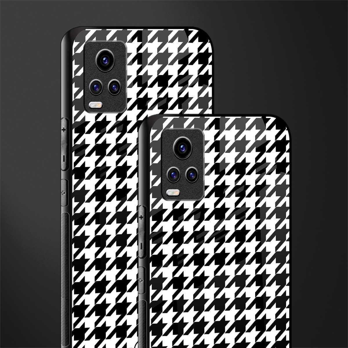 houndstooth classic back phone cover | glass case for vivo y73