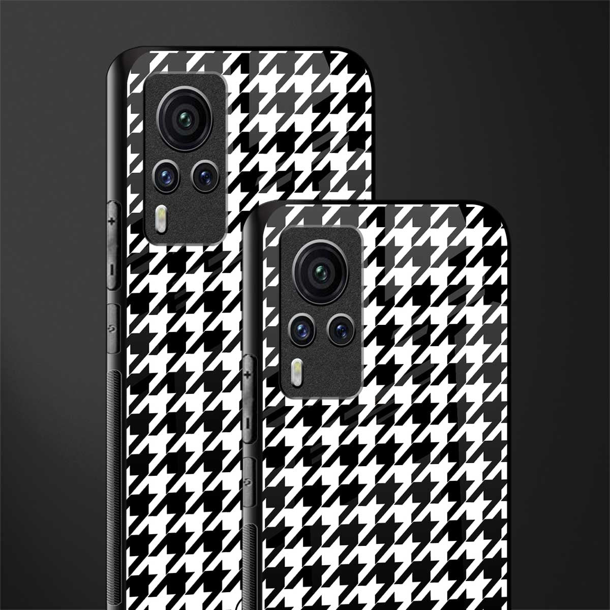 houndstooth classic glass case for vivo x60 pro image-2