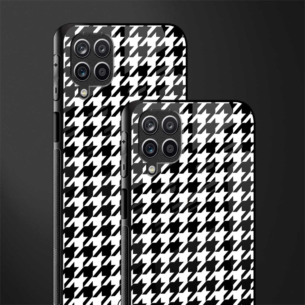 houndstooth classic back phone cover | glass case for samsung galaxy a22 4g