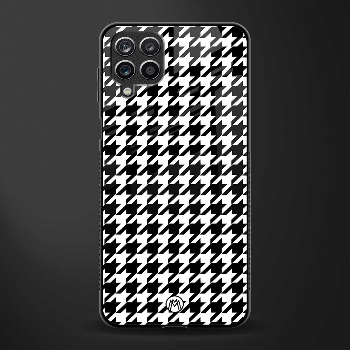 houndstooth classic back phone cover | glass case for samsung galaxy a22 4g