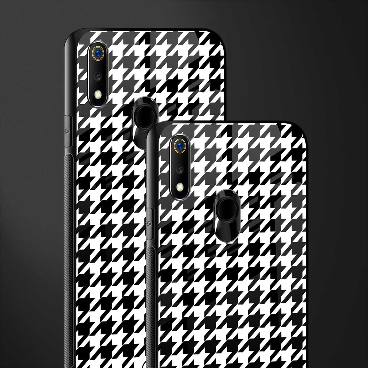 houndstooth classic glass case for realme 3 pro image-2