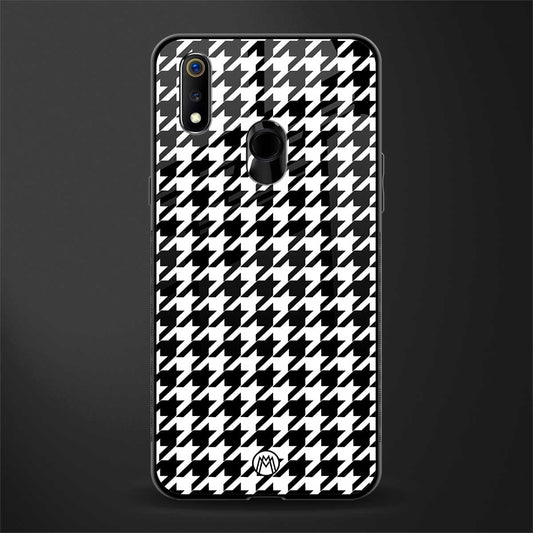 houndstooth classic glass case for realme 3 pro image