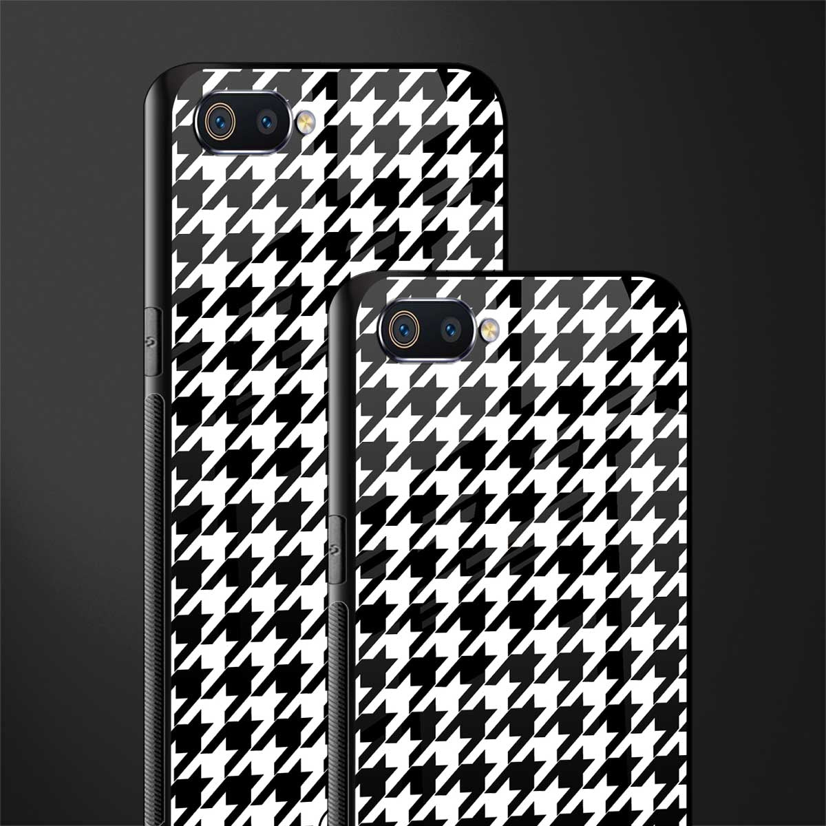 houndstooth classic glass case for oppo a1k image-2