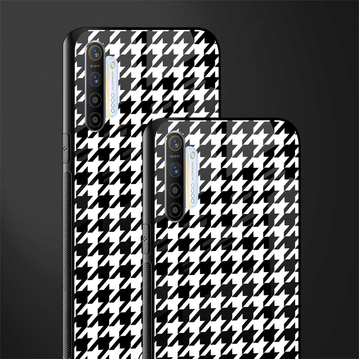 houndstooth classic glass case for realme xt image-2