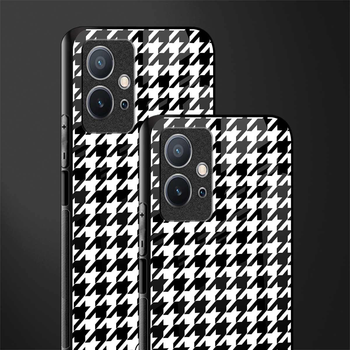 houndstooth classic glass case for vivo t1 5g image-2