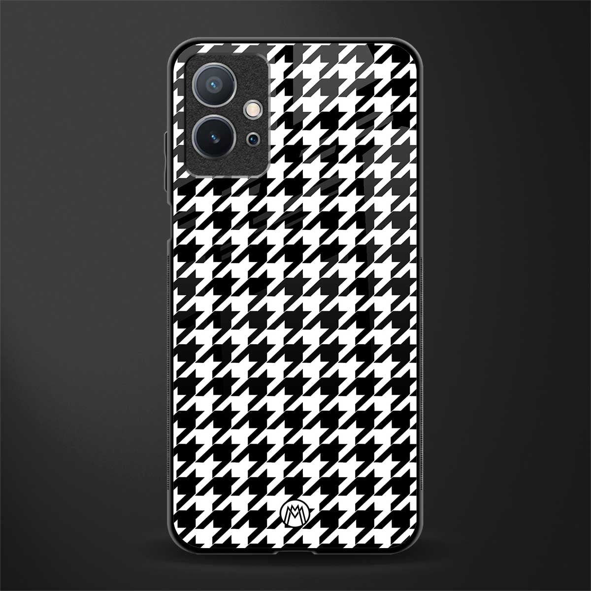 houndstooth classic glass case for vivo t1 5g image