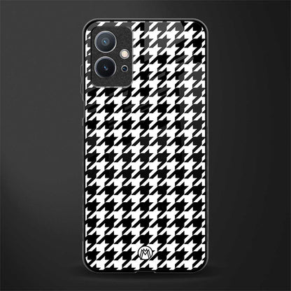 houndstooth classic glass case for vivo t1 5g image