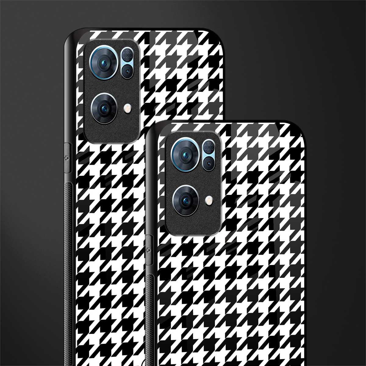 houndstooth classic glass case for oppo reno7 pro 5g image-2