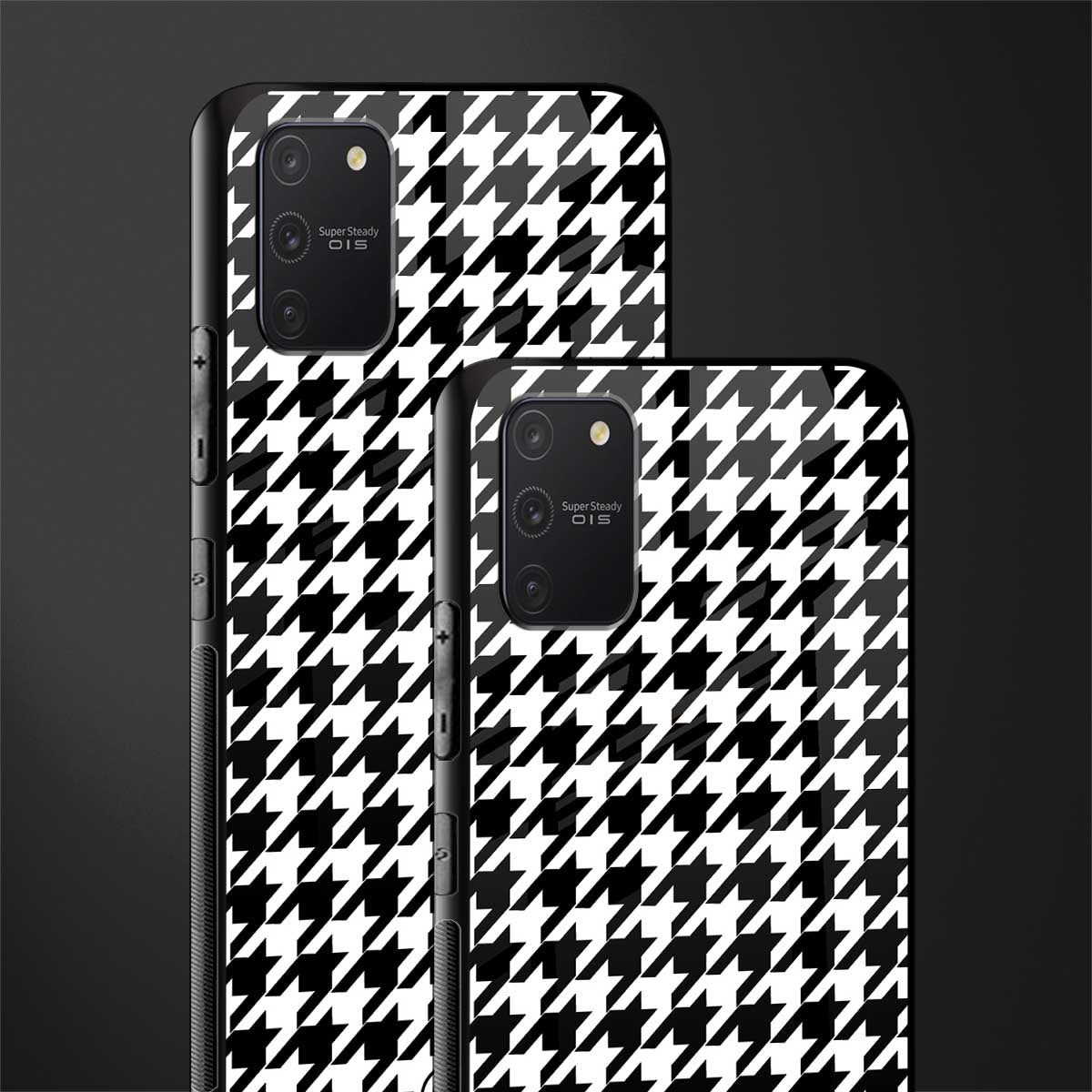 houndstooth classic glass case for samsung galaxy a91 image-2