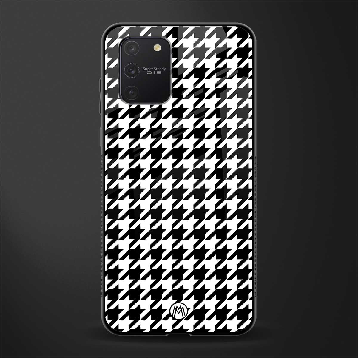 houndstooth classic glass case for samsung galaxy a91 image