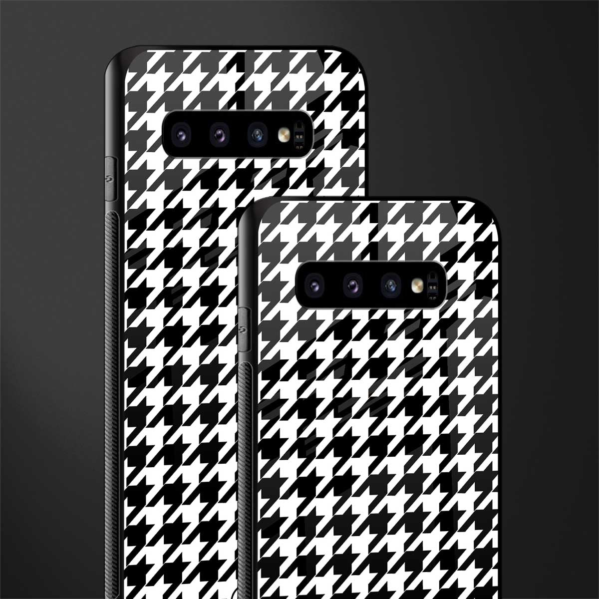 houndstooth classic glass case for samsung galaxy s10 plus image-2