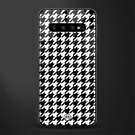 houndstooth classic glass case for samsung galaxy s10 plus image
