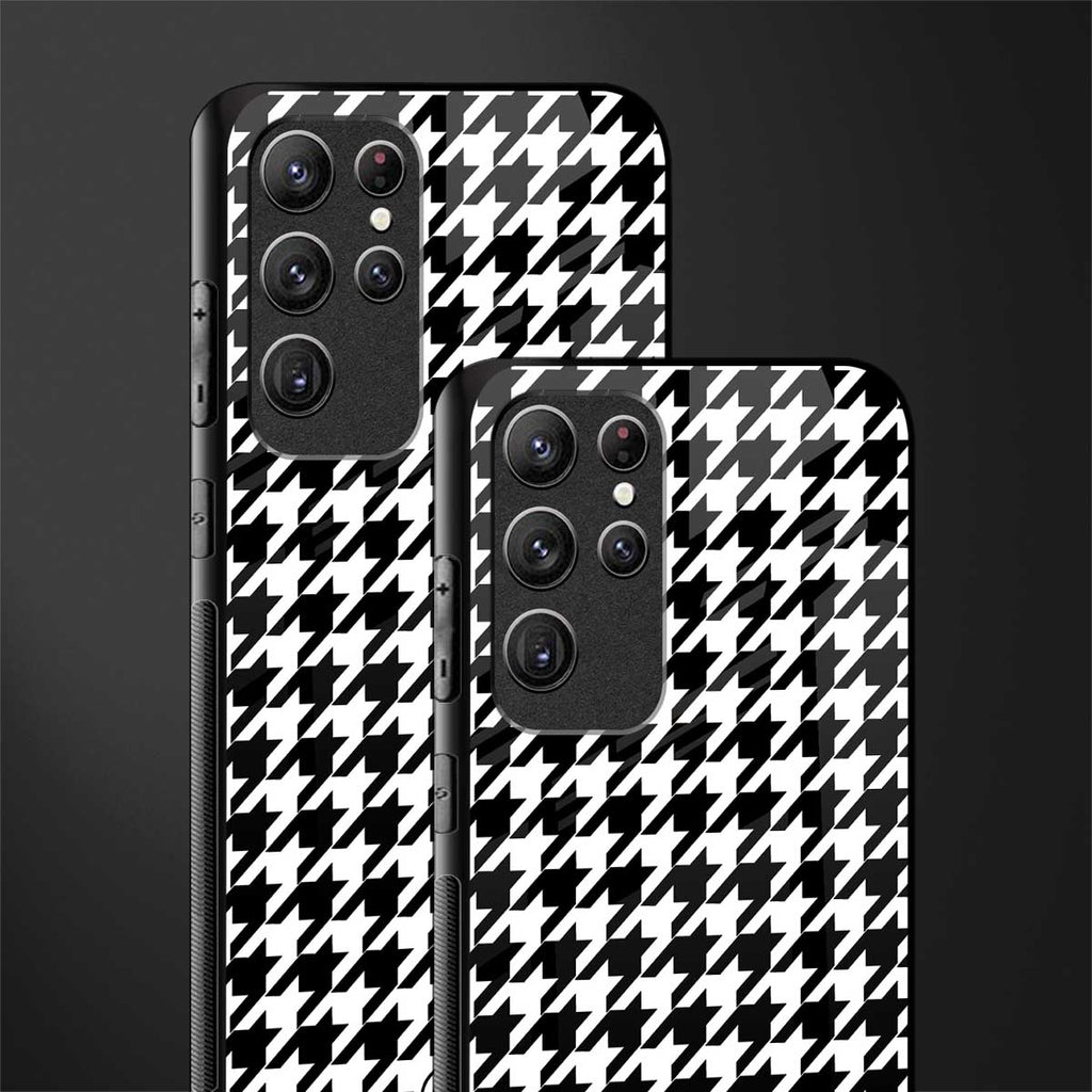 houndstooth classic glass case for samsung galaxy s22 ultra 5g image-2