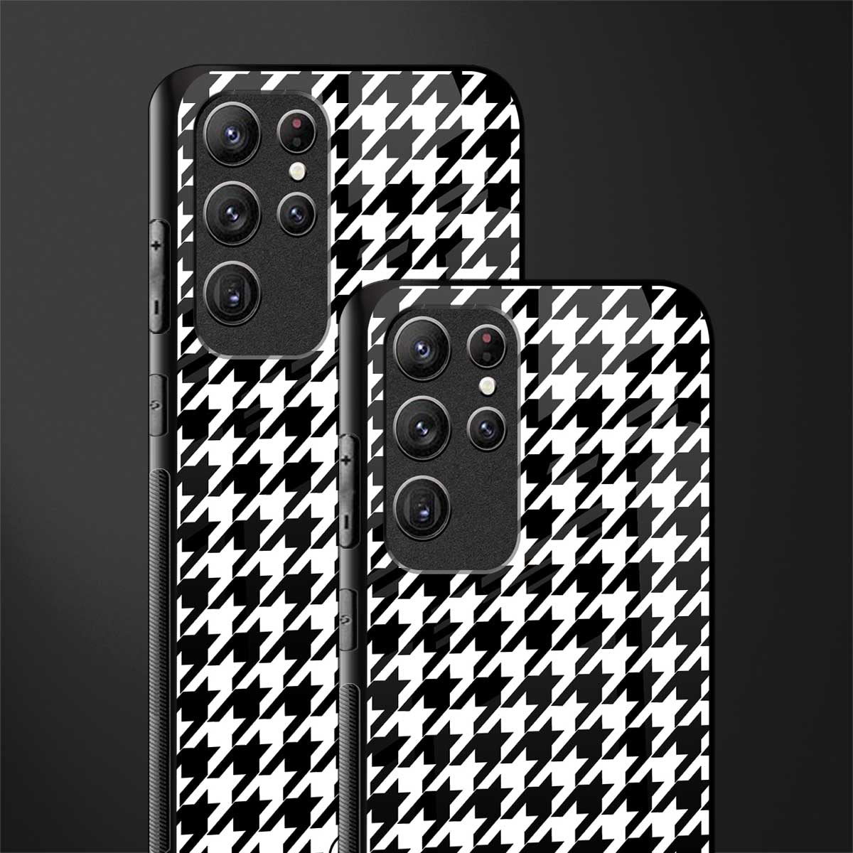 houndstooth classic glass case for samsung galaxy s22 ultra 5g image-2