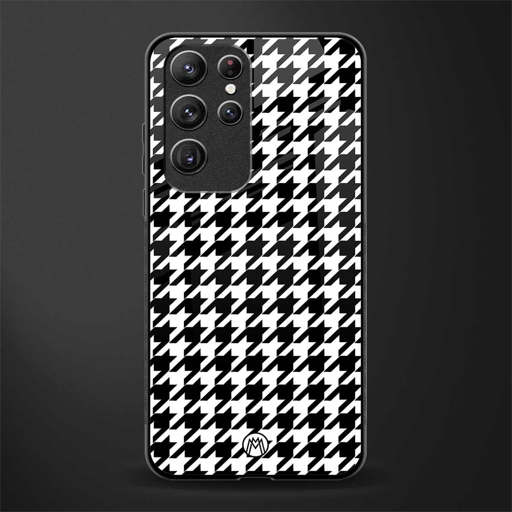 houndstooth classic glass case for samsung galaxy s21 ultra image