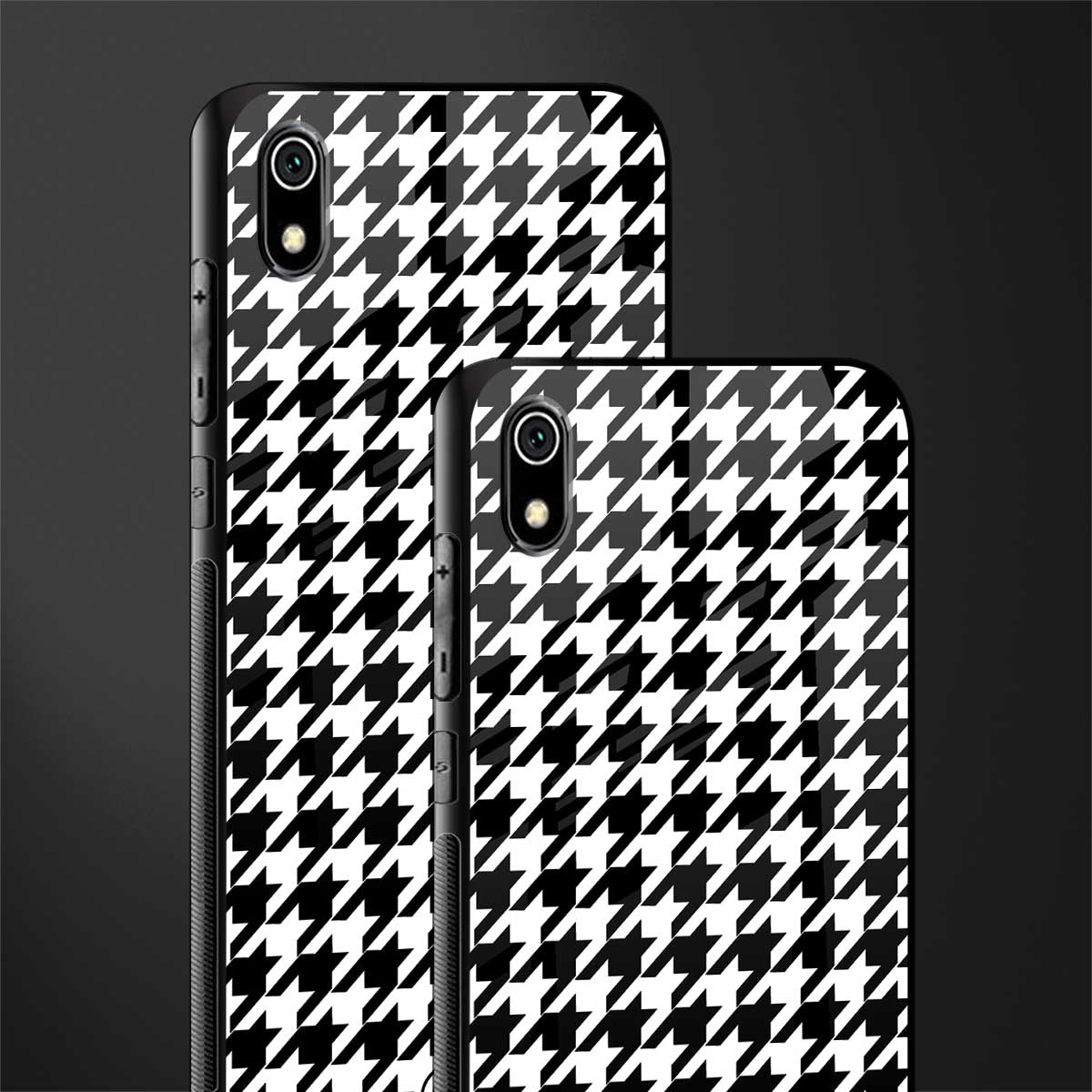 houndstooth classic glass case for redmi 7a image-2