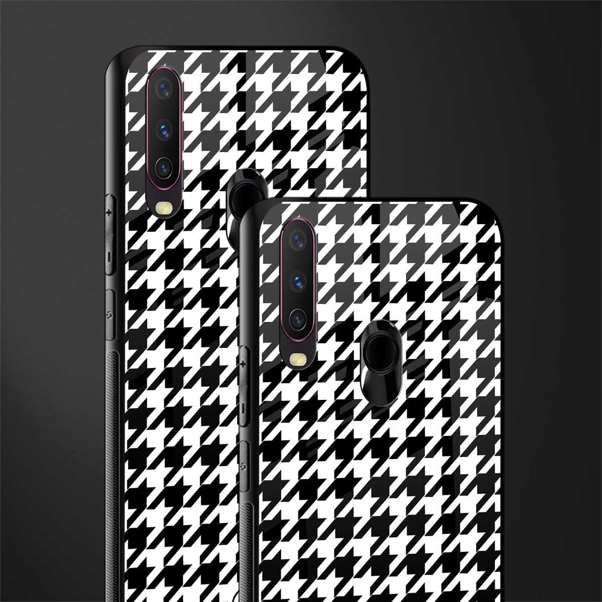 houndstooth classic glass case for vivo y12 image-2