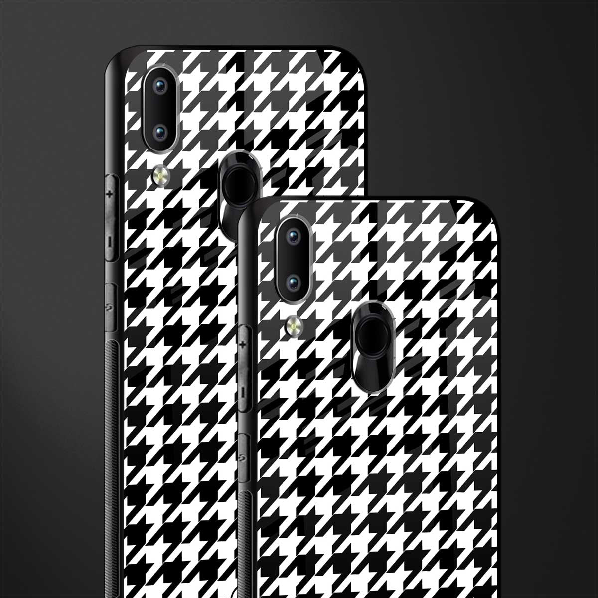 houndstooth classic glass case for vivo y91 image-2