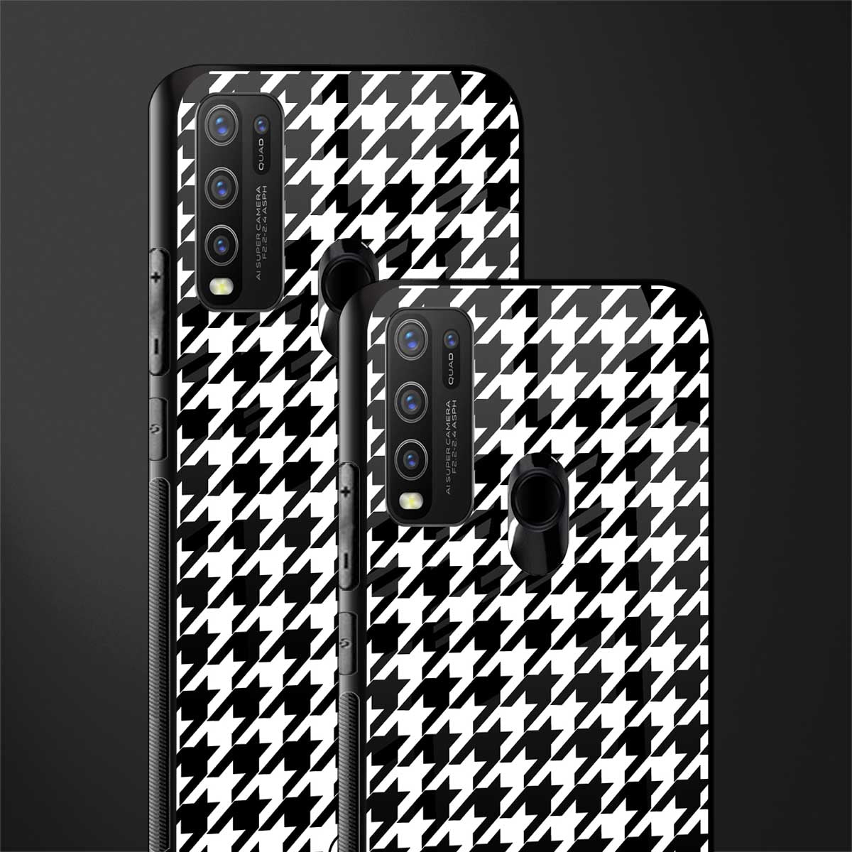 houndstooth classic glass case for vivo y30 image-2