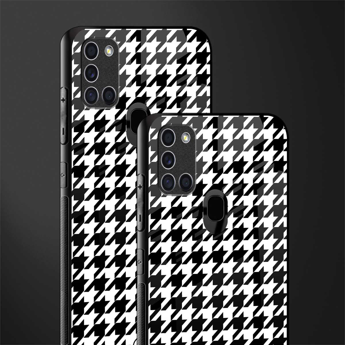 houndstooth classic glass case for samsung galaxy a21s image-2