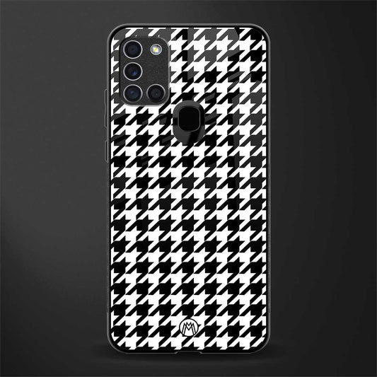 houndstooth classic glass case for samsung galaxy a21s image