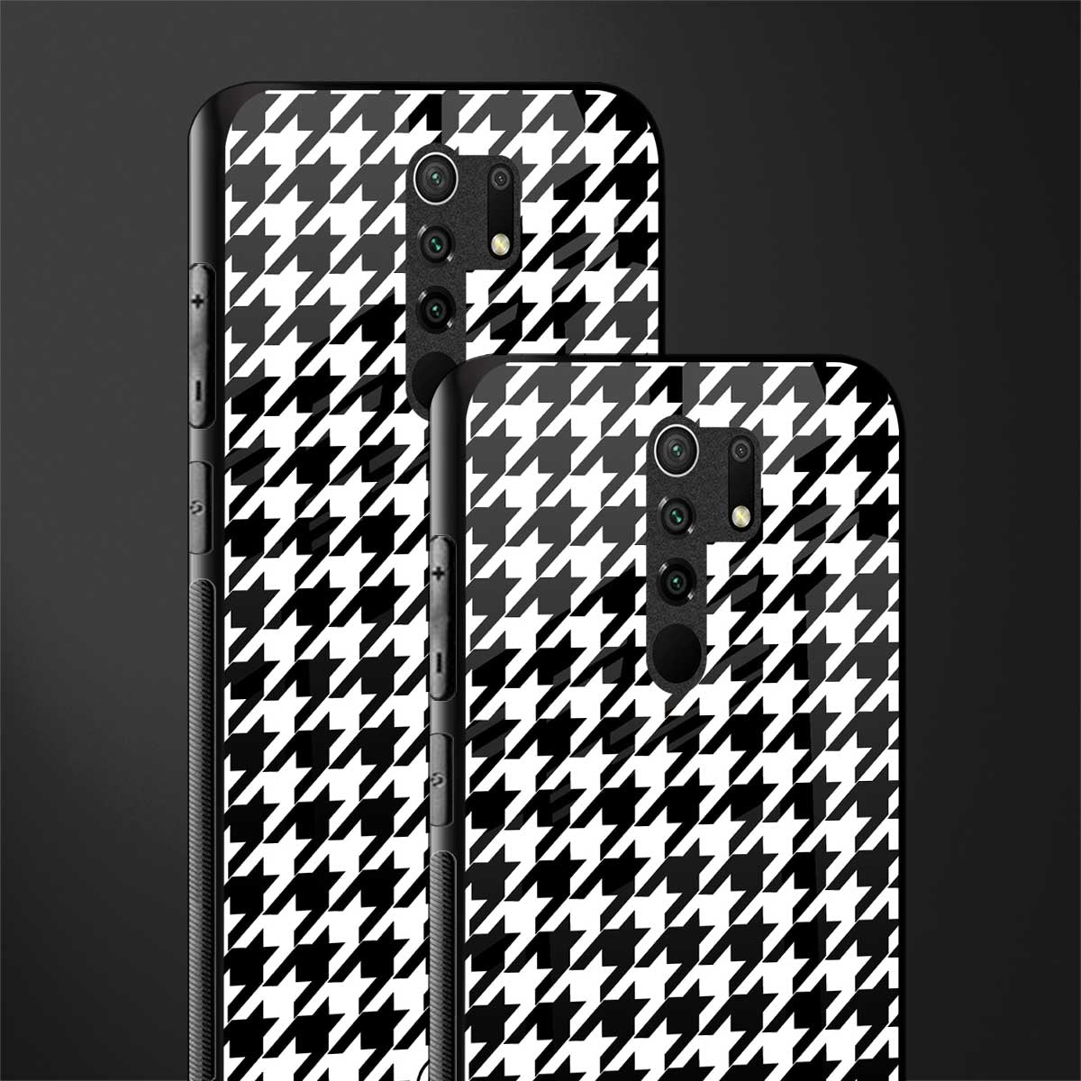 houndstooth classic glass case for redmi 9 prime image-2