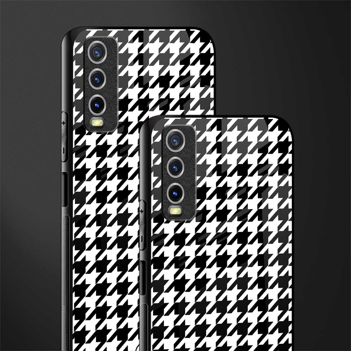 houndstooth classic glass case for vivo y20 image-2