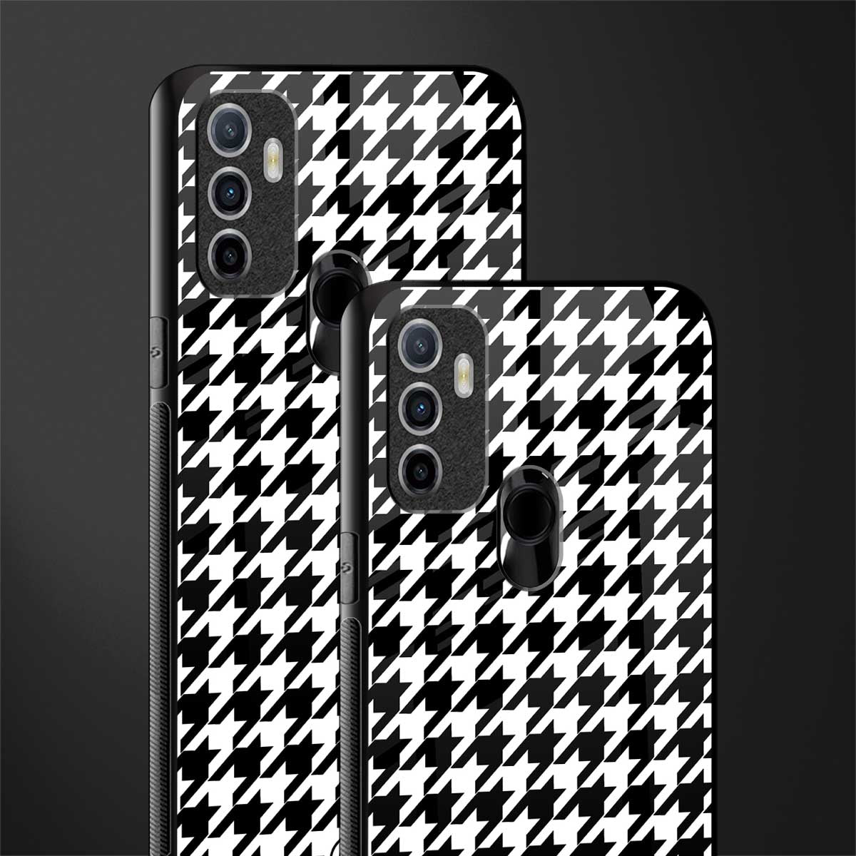 houndstooth classic glass case for oppo a53 image-2