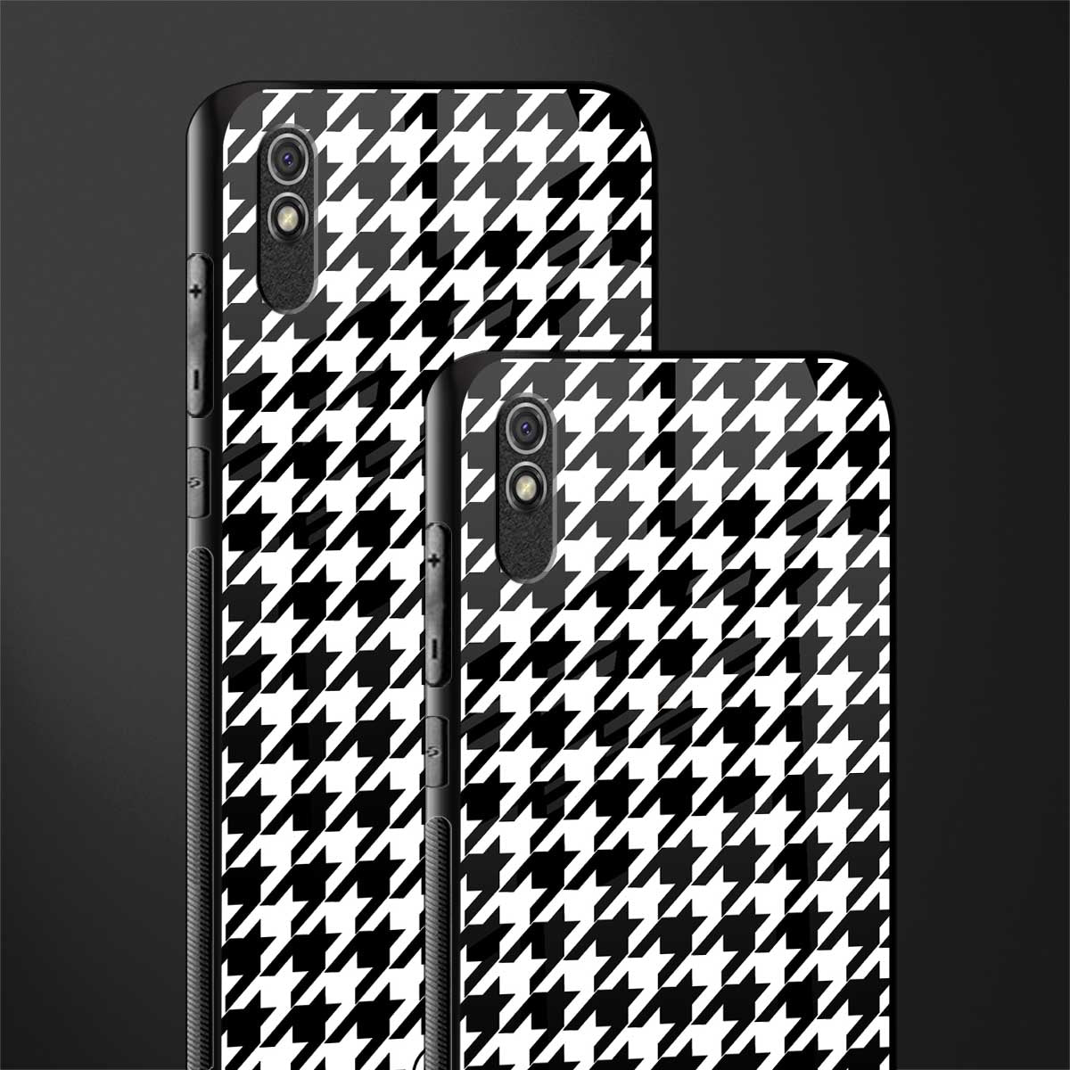 houndstooth classic glass case for redmi 9i image-2