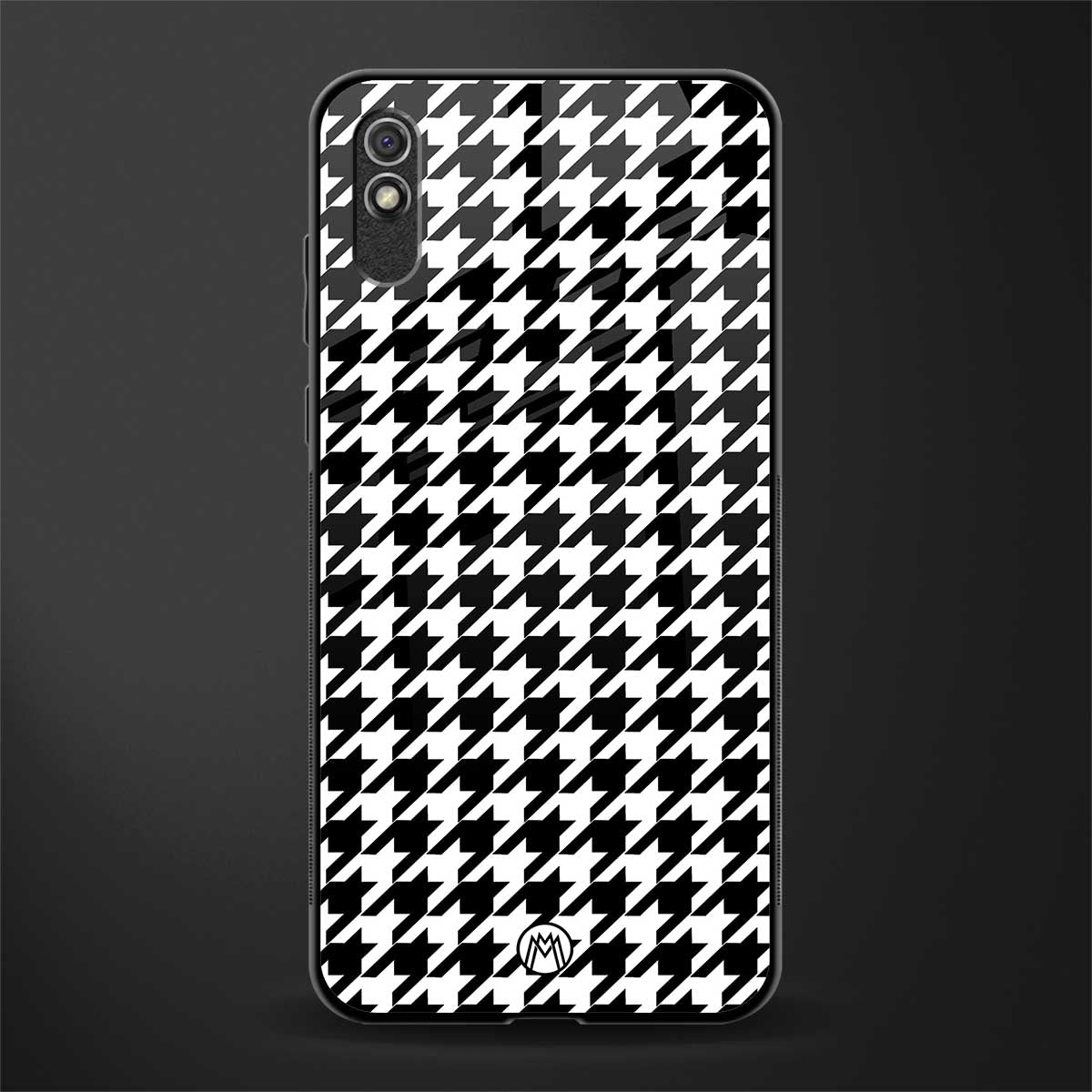 houndstooth classic glass case for redmi 9i image