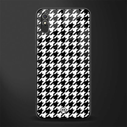 houndstooth classic glass case for redmi 9i image