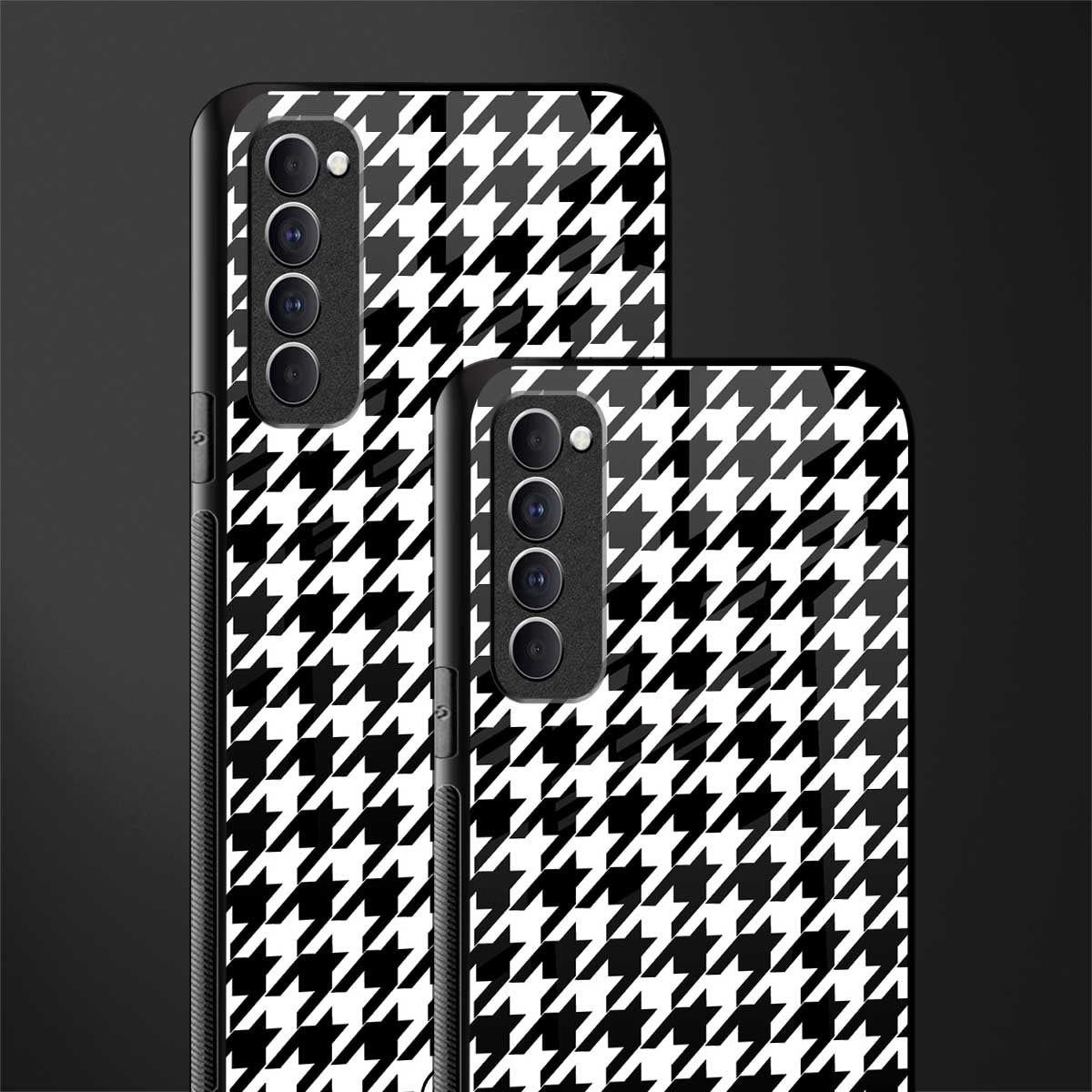 houndstooth classic glass case for oppo reno 4 pro image-2