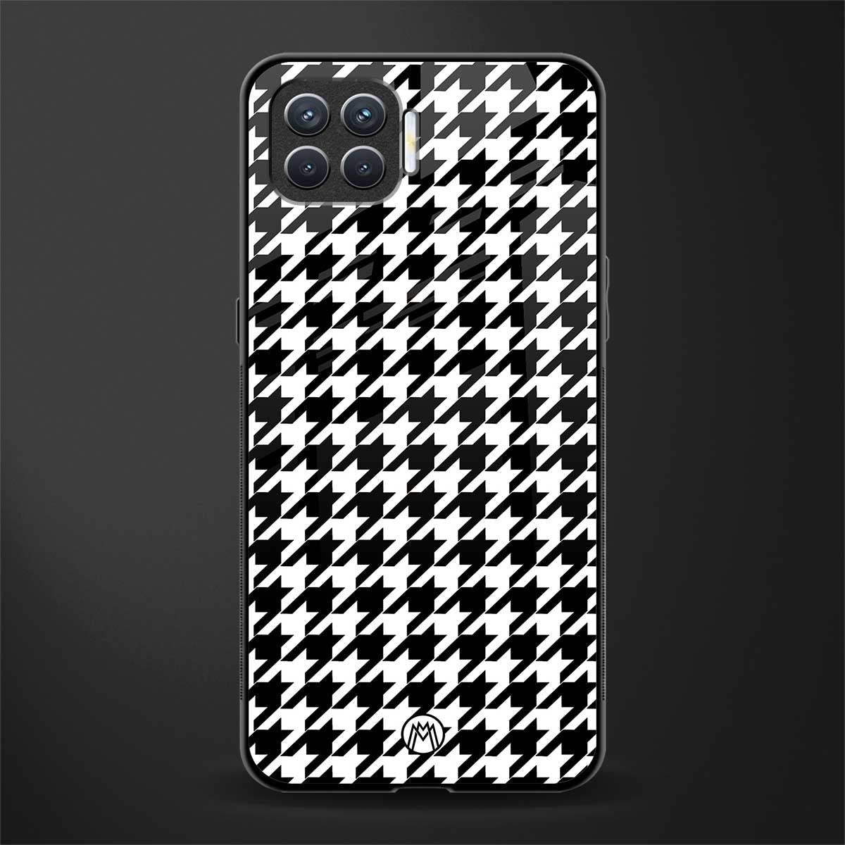 houndstooth classic glass case for oppo f17 pro image